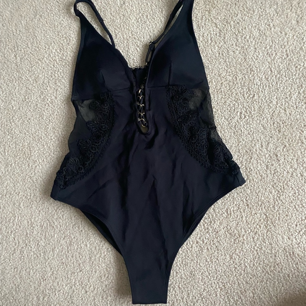 Black lace swimsuit/bodysuit NWT
